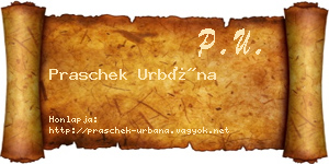 Praschek Urbána névjegykártya